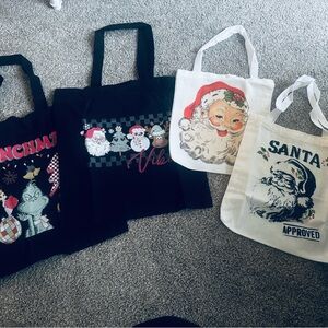 Festive Holiday Tote Bags Set